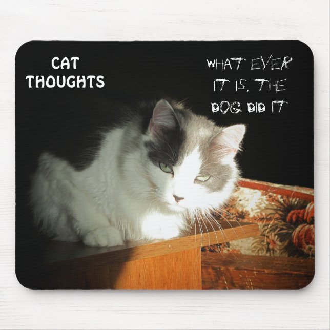 Mousepad Pensamentos de Gato #2 (Frente)