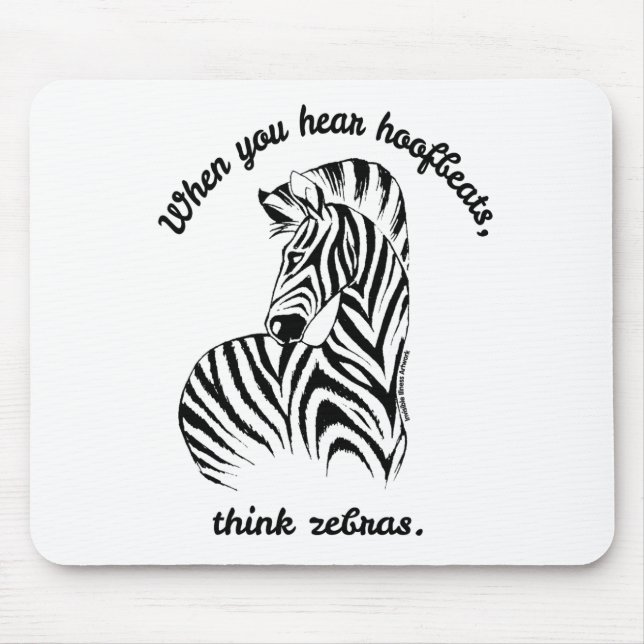 Mousepad Pense em Zebras (Frente)
