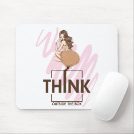 Mousepad Pense fora da caixa, mulher