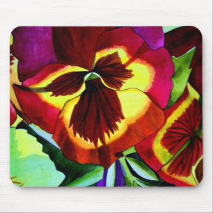 Mousepad Pense violeta aquarela flor arte original