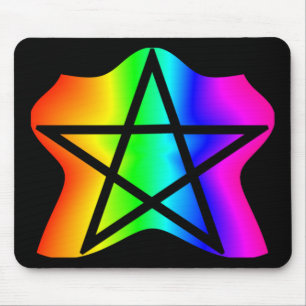 Mousepad Pentagram do arco-íris da estrela