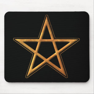 Mousepad Pentagram dourado - símbolo Dourado do Pagan do