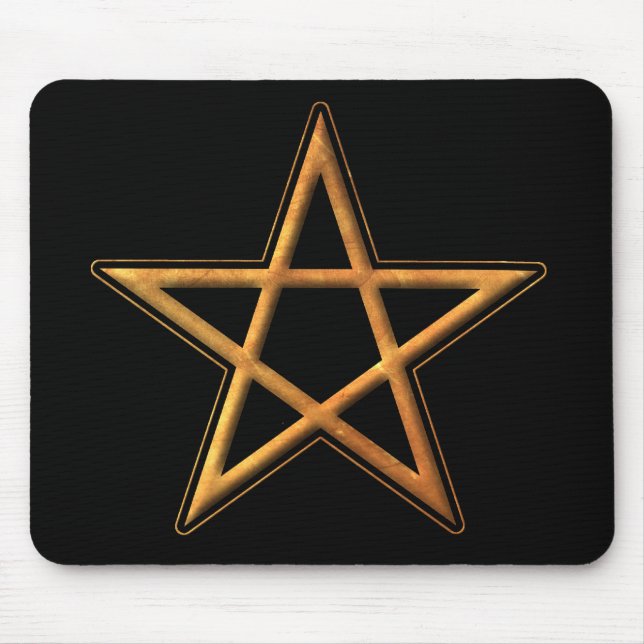 Mousepad Pentagram dourado - símbolo Dourado do Pagan do (Frente)