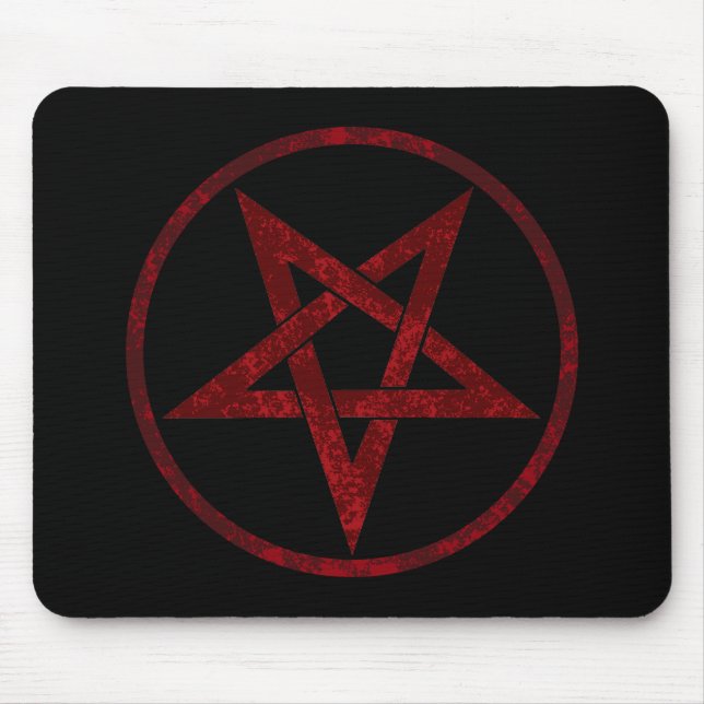 Mousepad Pentagrama do diabo vermelho (Frente)
