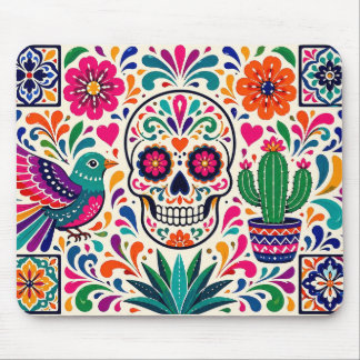 Mousepad Penteado Colorido de Arte Popular Mexicana