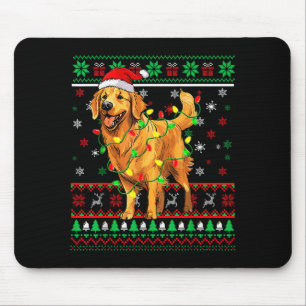 Mousepad Penteado de Natal do Retriever Dourado Chapéu do P