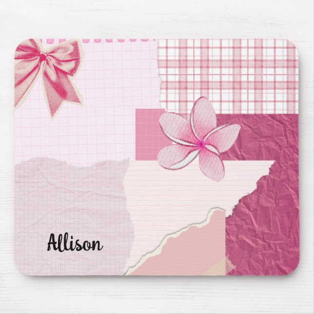 Mousepad Penteado Rosa Personalizado (Frente)