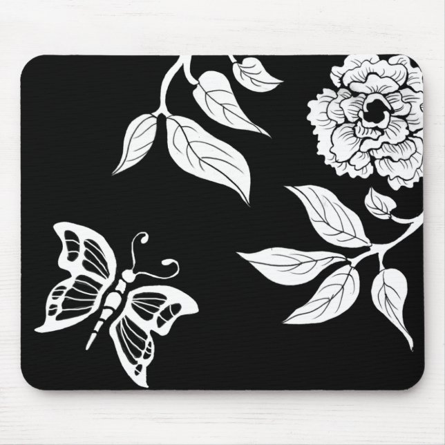 Mousepad Peônia & borboleta (Frente)