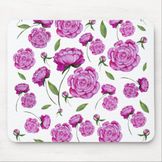 Mousepad Pêonias cor-de-água, cor-de-rosa, almofadas redond
