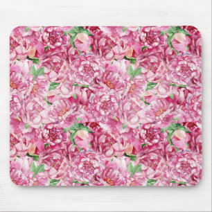 Mousepad Peônias de cor-de-água rosa