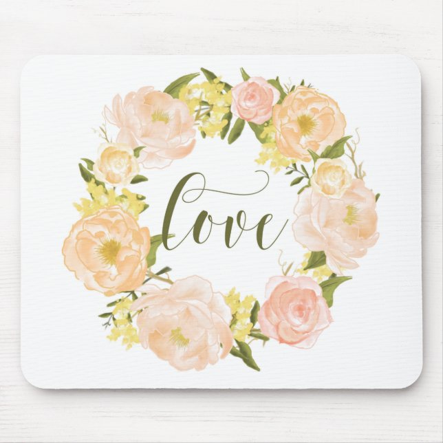 Mousepad Pêonias Laranja Pastel | Alojamento (Frente)