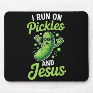 Mousepad Pepino de Picles Engraçado Eu Corro Em Picles E Je