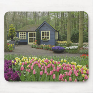 Mousepad Pequena cabana de loja de flores, Jardins Keukenho