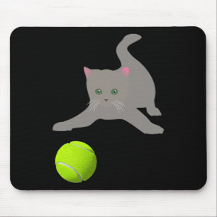 Mousepad Pequena Gatinha Brincando Com Um Gato De Tênis