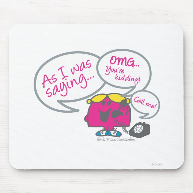 Mousepad Pequena Miss Chatterbox e Telefone (Frente)