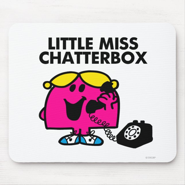 Mousepad Pequena Miss Chatterbox e Telefone Negro (Frente)