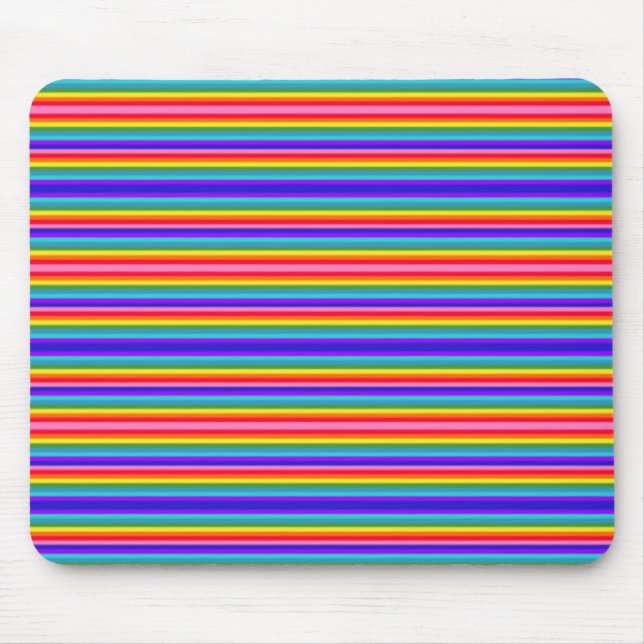 Mousepad Pequenas faixas de cores arco-íris (Frente)
