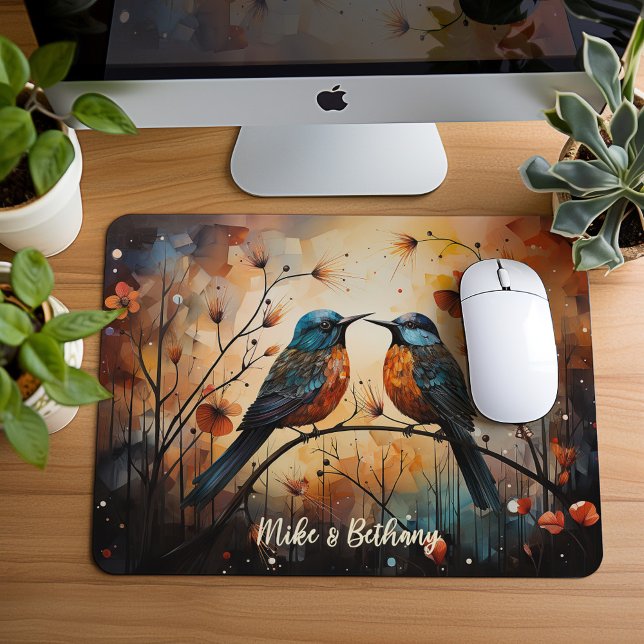 Mousepad Pequeno Bocal, Dois Pássaros De Amor, (Criador carregado)