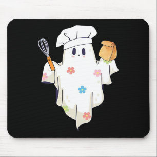 Mousepad Pequeno e Bonito Chef Fantasma Engraçado Café-de-A