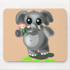 Mousepad Pequeno Elefante com Pad de Mouse Flor - Sua Cor