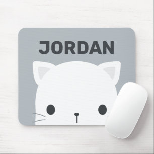 Mousepad Pequeno Gato Bonito com Nome Personalizado