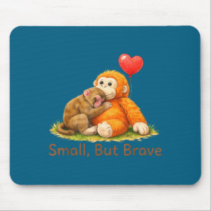 Mousepad Pequeno mas corajoso design de amor de macaco fofo