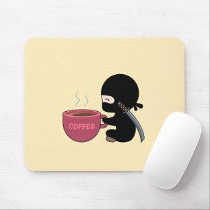 Mousepad Pequeno Ninja com Mug de Café Grande em Amarelo