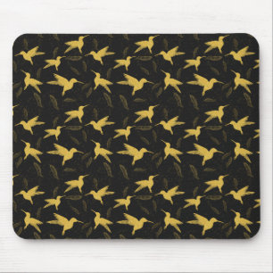 Mousepad Pequeno padrão uniforme de pássaro colibri - escur