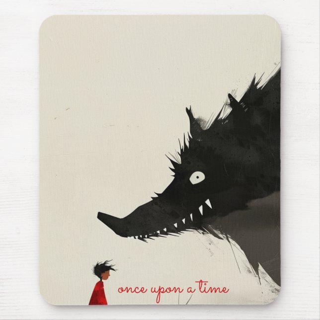 Mousepad Pequeno Red Riding Hoos e o lobo Mau (Frente)