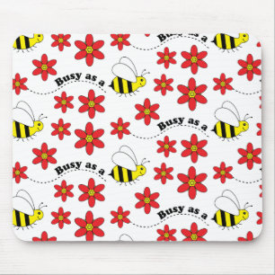 Mousepad Pequenos ocupados engraçados Bumble o teste padr