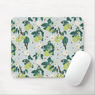 Mousepad Pêras & Abelhas em uma Cozinha de Jardim Floral
