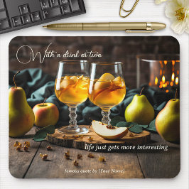Mousepad Peras Vinho Bebida Engraçada
