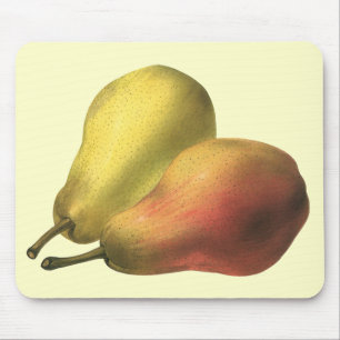 Mousepad Peras Vintage, Comidas Orgânicas, Frutas De Estrib