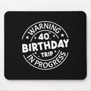 Mousepad Percurso de aniversário de 40 anos de Advertência