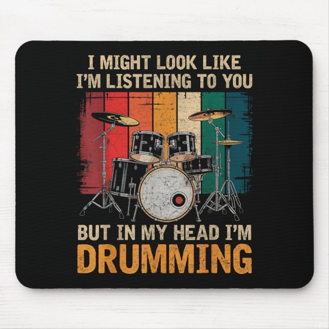 Mousepad Percussionist Drumming For Drum Set Lover Drummers (Frente)