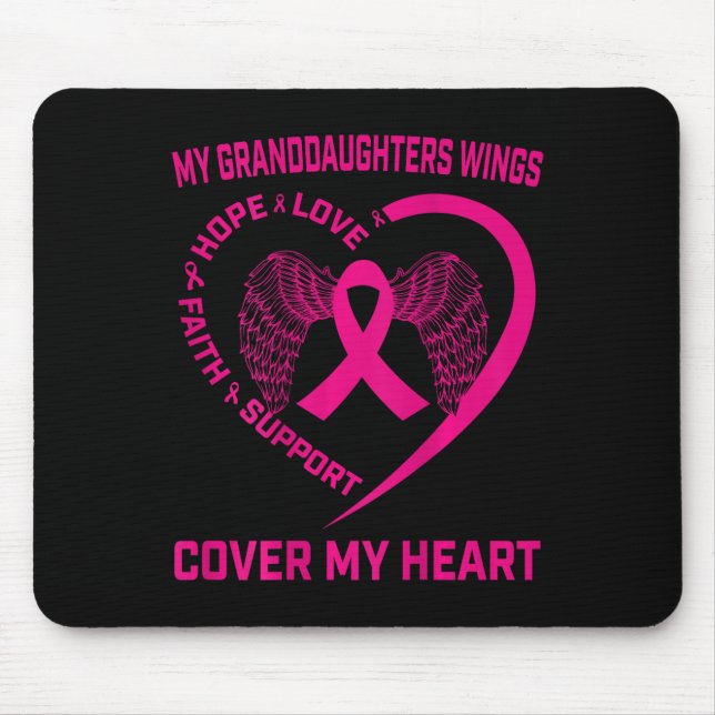 Mousepad Perda De Avó Cancer Da Mama Asas Cardíacas Ck (Frente)