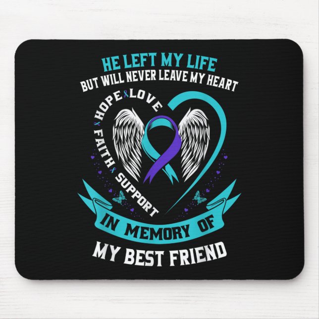 Mousepad Perda Em Memória Da Consciencialização Do Suicídio (Frente)