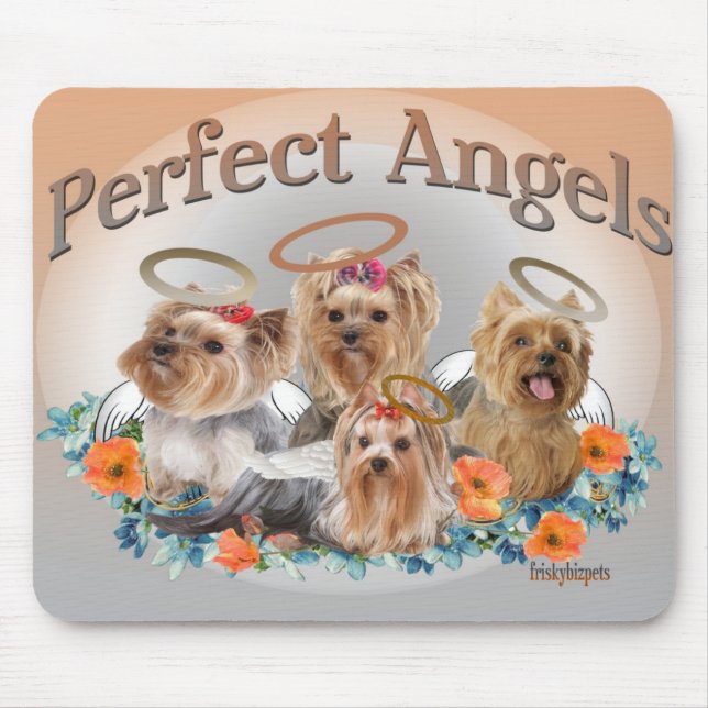 Mousepad perfeito de 4 anjos de Yorkie (Frente)