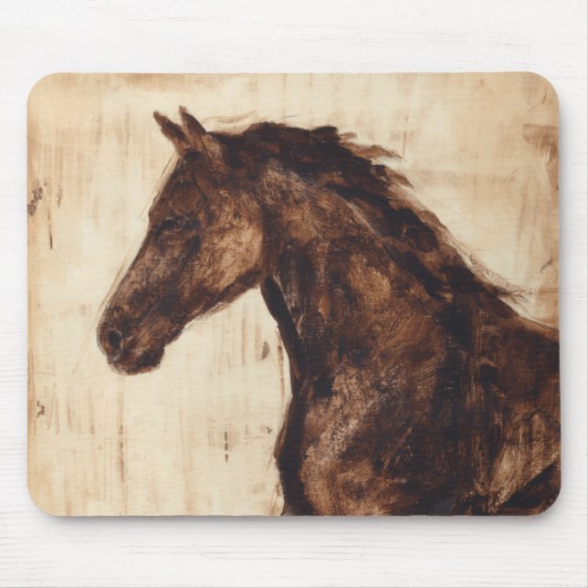 Mousepad Perfil do Cavalo Selvagem Marrom (Frente)