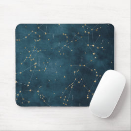Mousepad Pergaminho de mapa das constelações azuis de Mercú