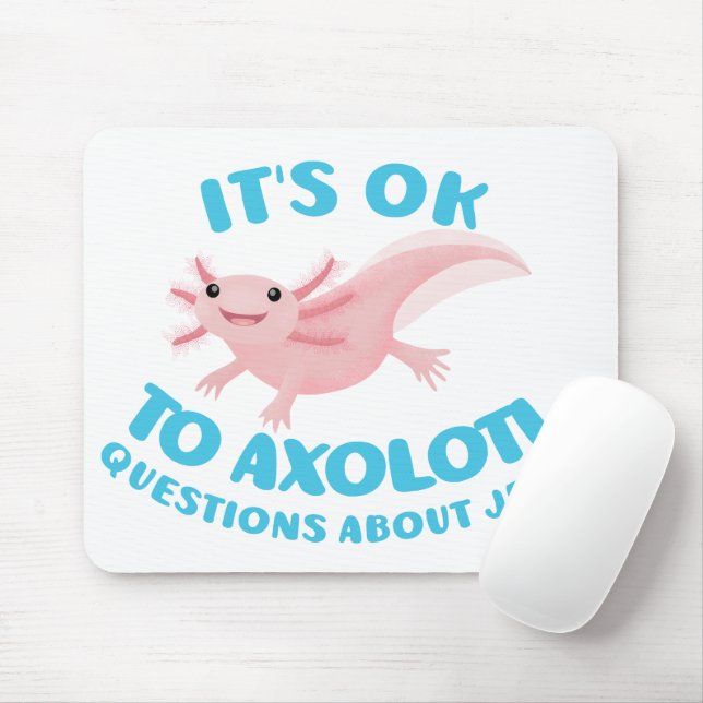 Mousepad Perguntas de Axolote sobre Jesus fofo cristão (Com mouse)