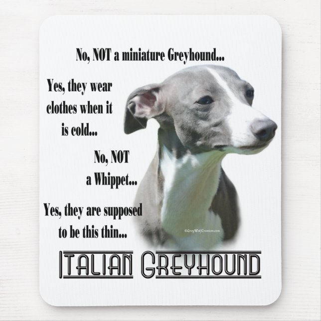 Mousepad Perguntas frequentes sobre Greyhound italiano (Frente)