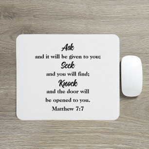 Mousepad Pergunte ao Knock Matthew 7:7 Bíblia Verso