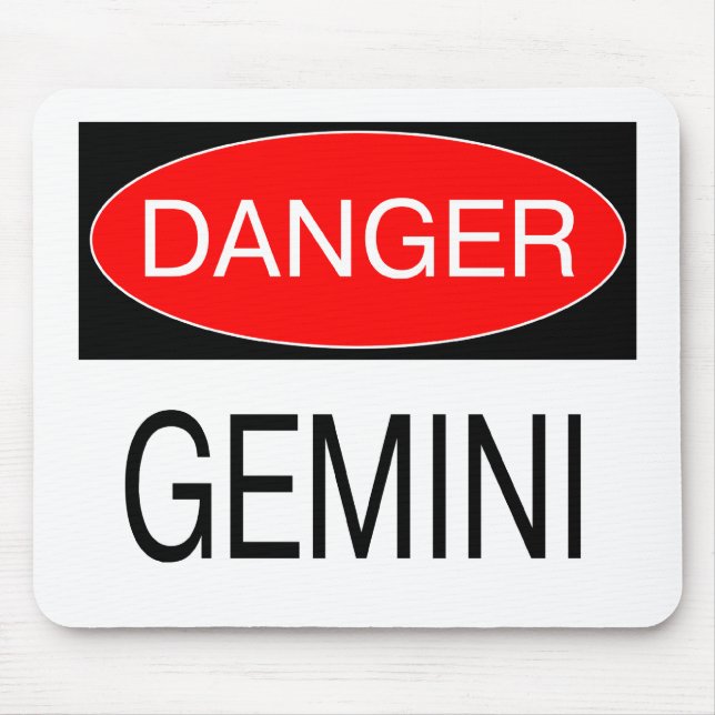 Mousepad Perigo - Camiseta de Astronomia Divertida de Gêmeo (Frente)