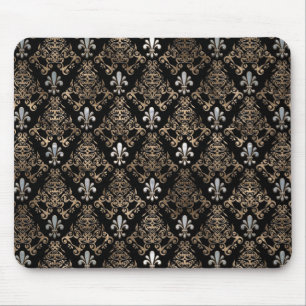 Mousepad Pérola de flor-de-lis e ouro