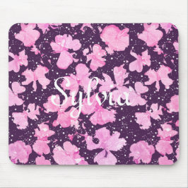 Mousepad Pérolas de Flor de Pintura, Acrínicas, Rosa