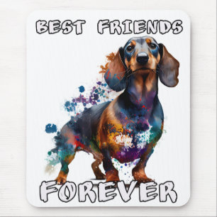 Mousepad Perro salchicha mejores amigos