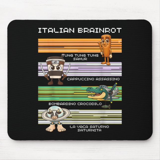 Mousepad Personagem de Compilação Engraçada por Imagem de B (Frente)