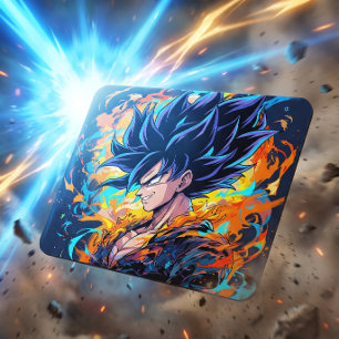 Mousepad Personagem de Mangá Estético com Cabelo Preto