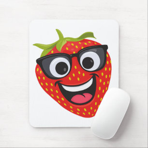 Mousepad Personagem de Morango Legal – Arte Divertida de Fr